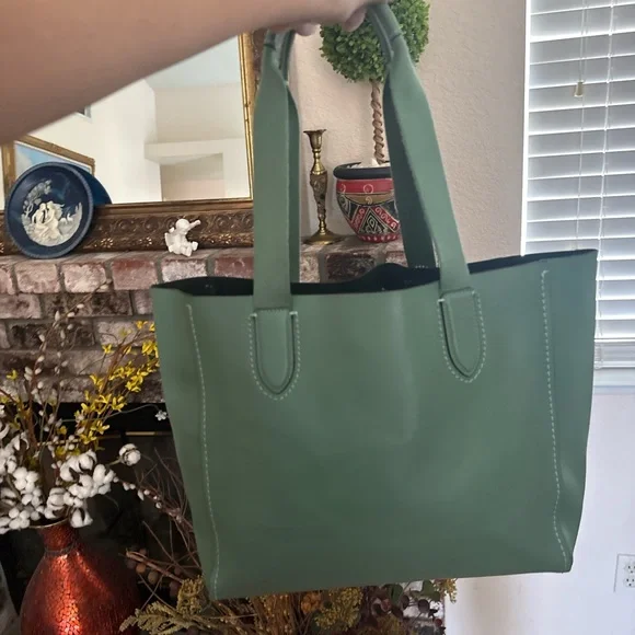 Coach Green Derby Pebble Leather Shoulder Tote Bag - Picture 2 of 7